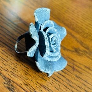 Large Adjustable Flower Statement Ring or Scarf Clip